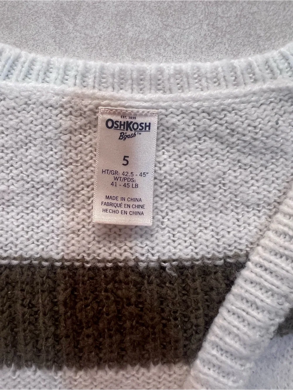 OshKosh B'gosh Olive & Light Blue Striped Button-Up Cardigan
